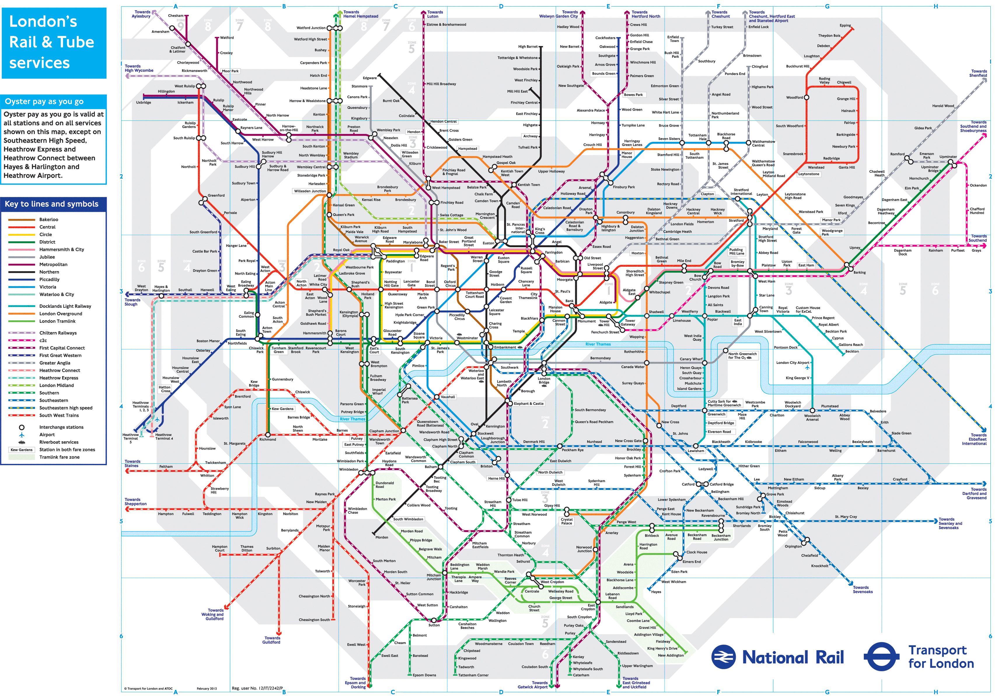 Rail Map London Rail Map Of London England