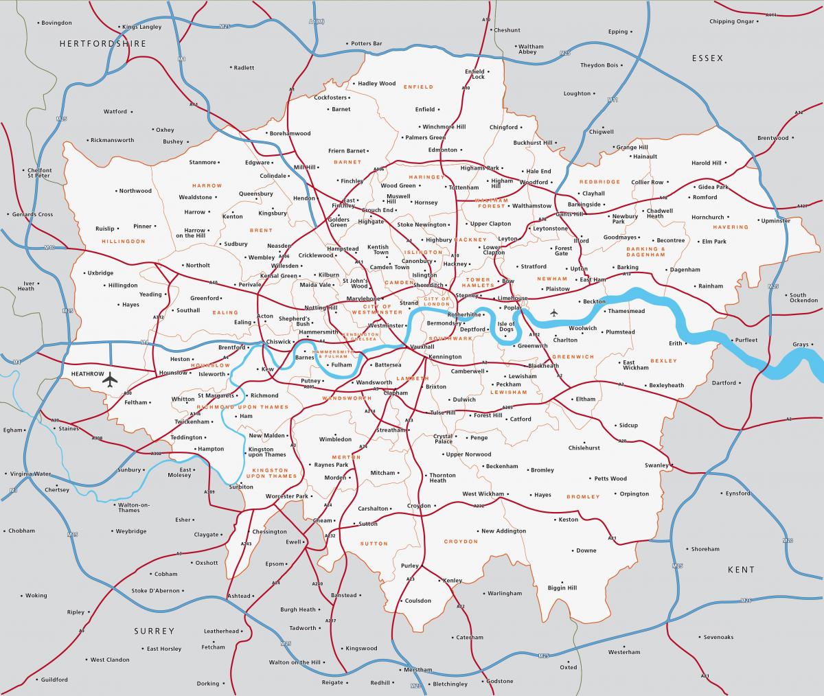 map of greater London