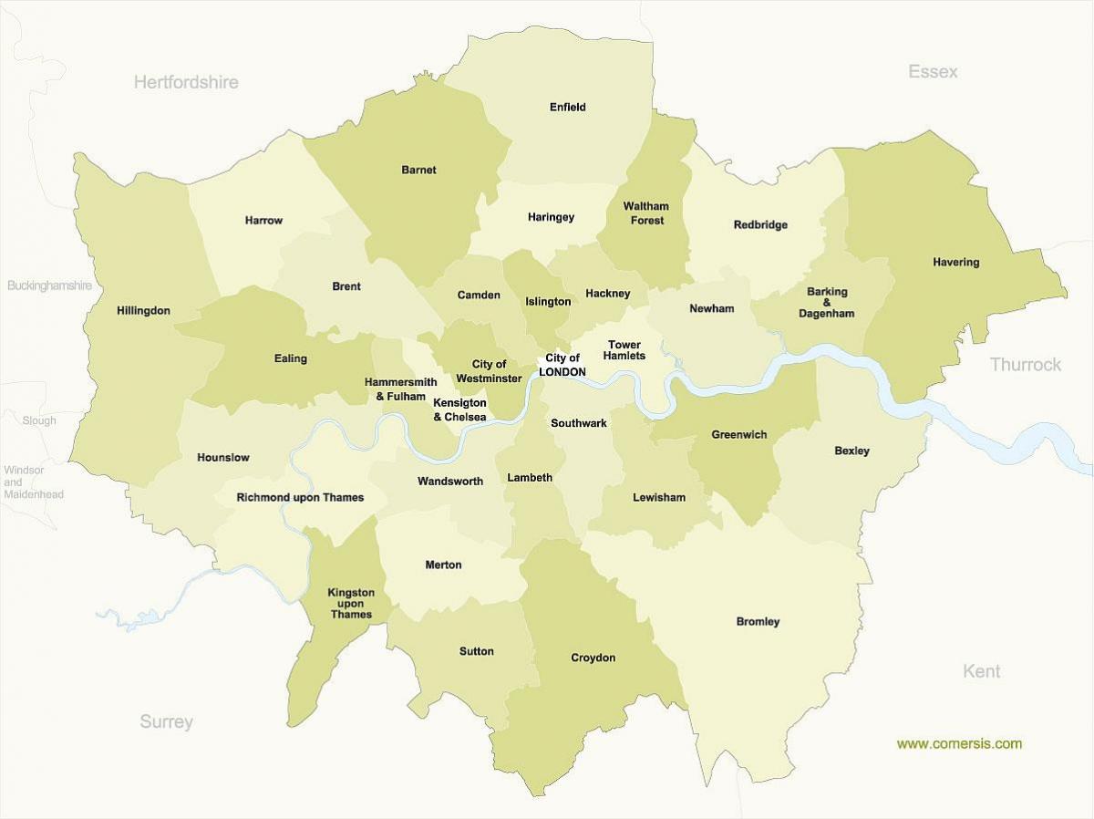 map of London boroughs