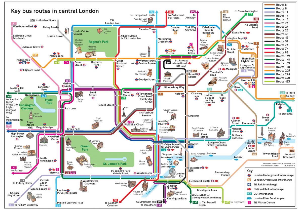 bus map of London