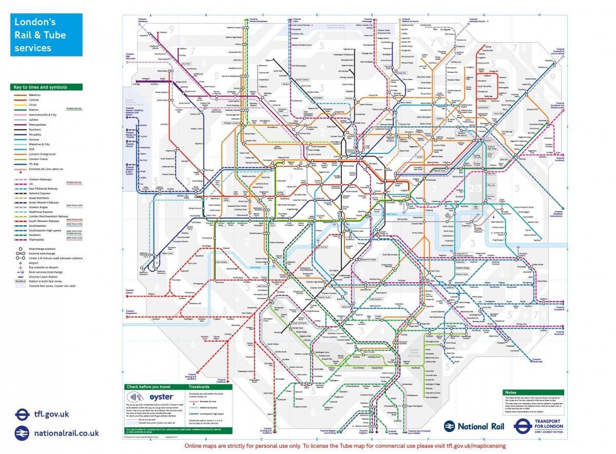 national rail map London