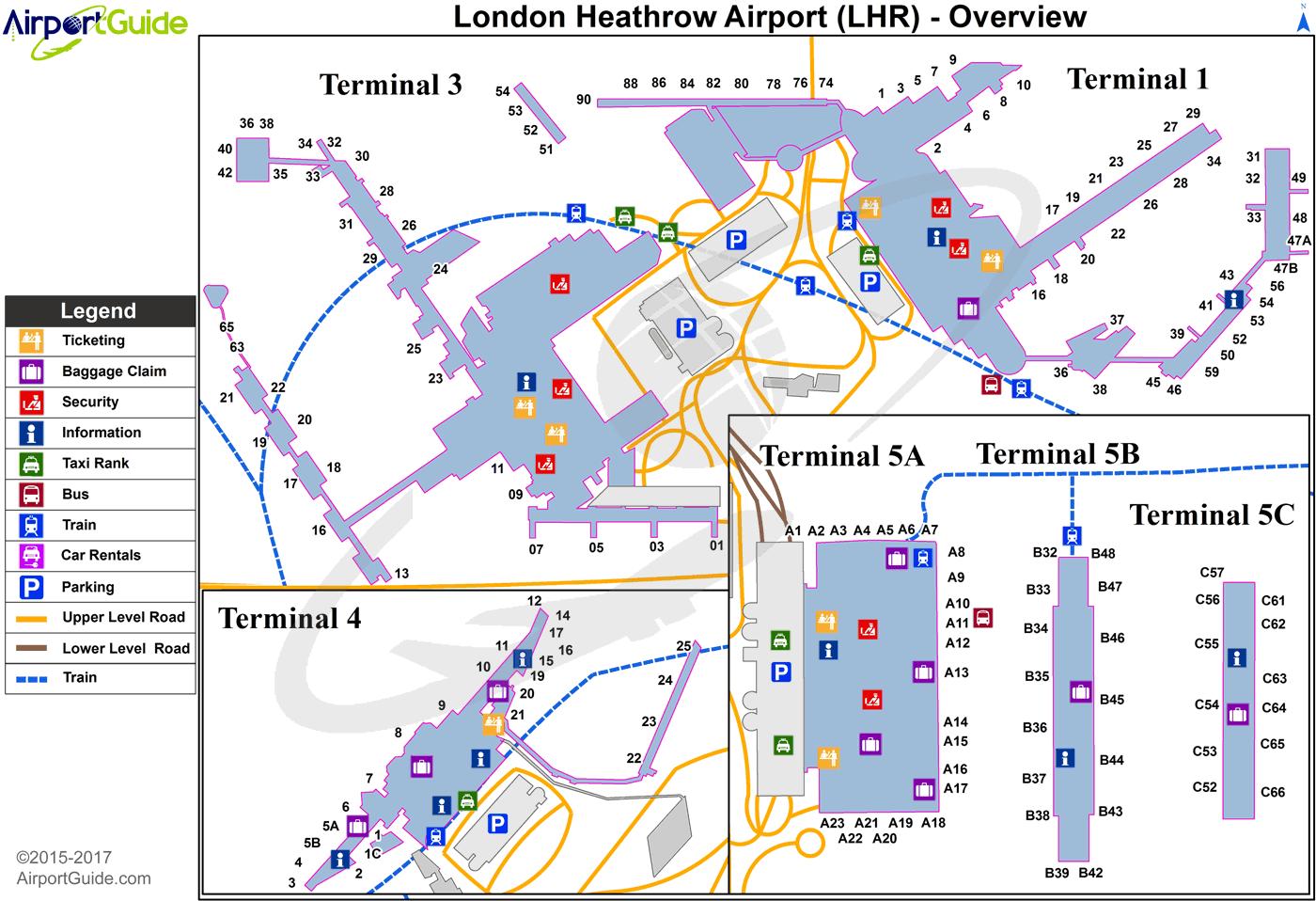 lhr map terminal 5 Heathrow Terminal Map Map Of Heathrow Terminal England lhr map terminal 5