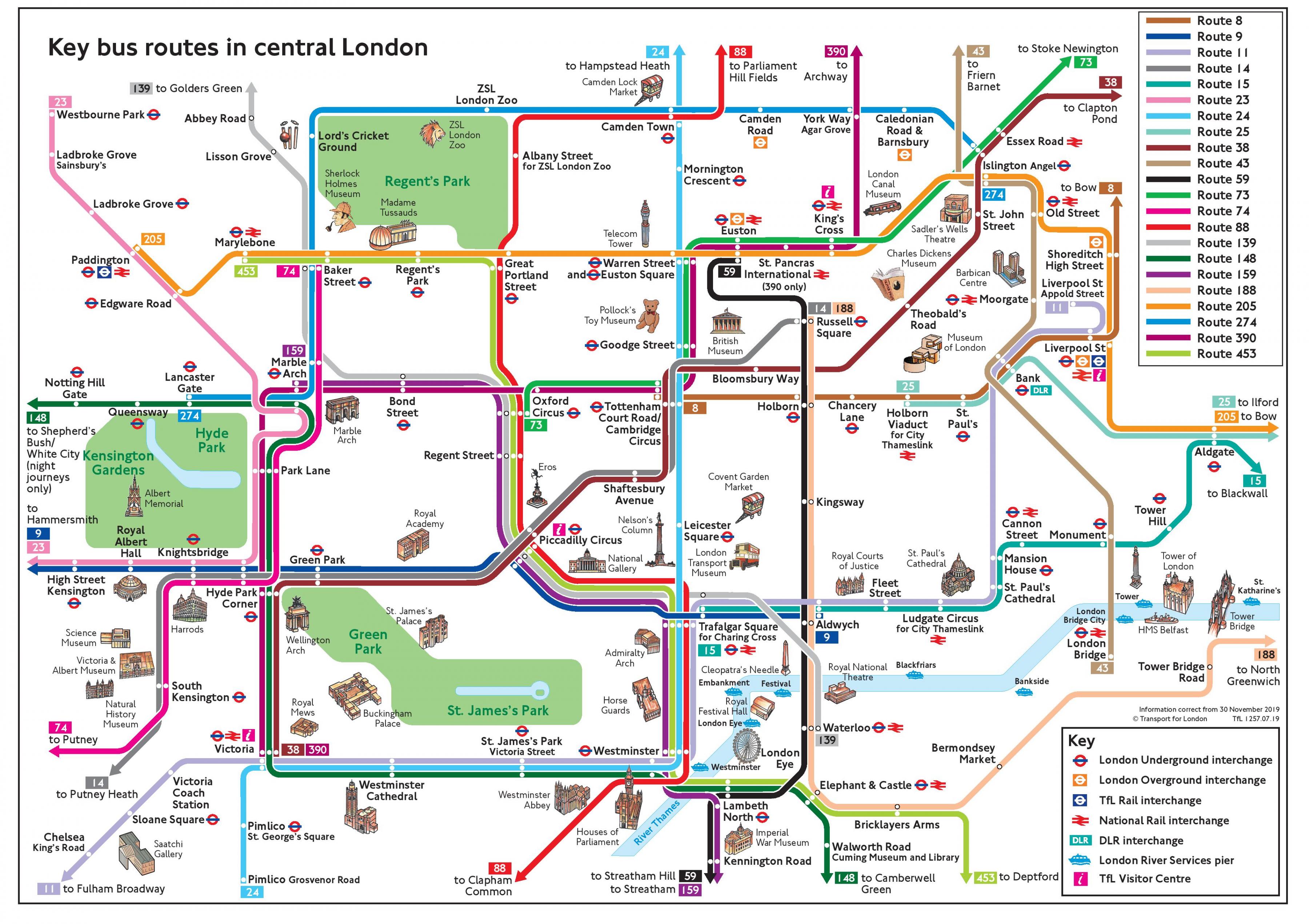 London bus map Bus map of London (England)