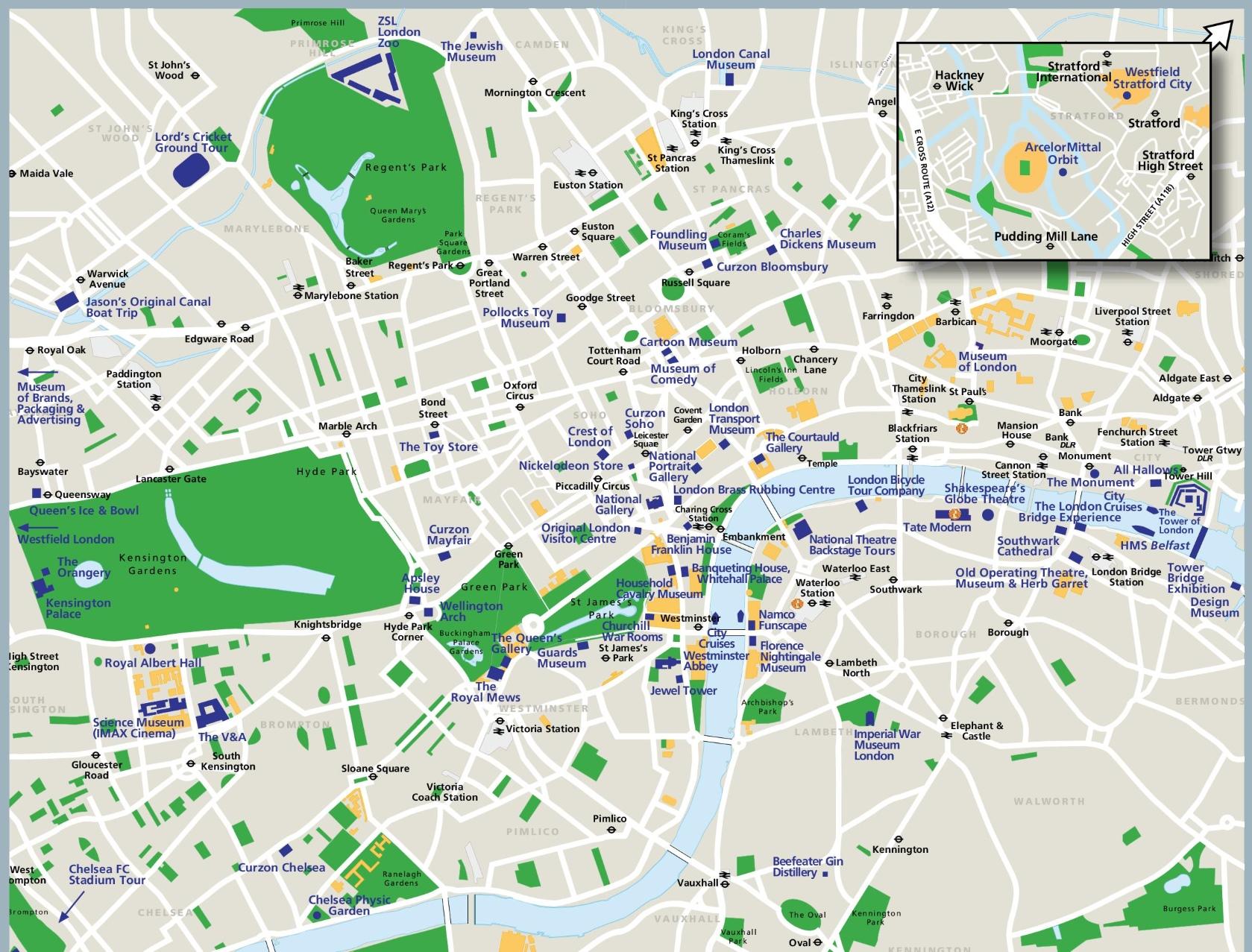 London tourist map - Tourist map of London (England)