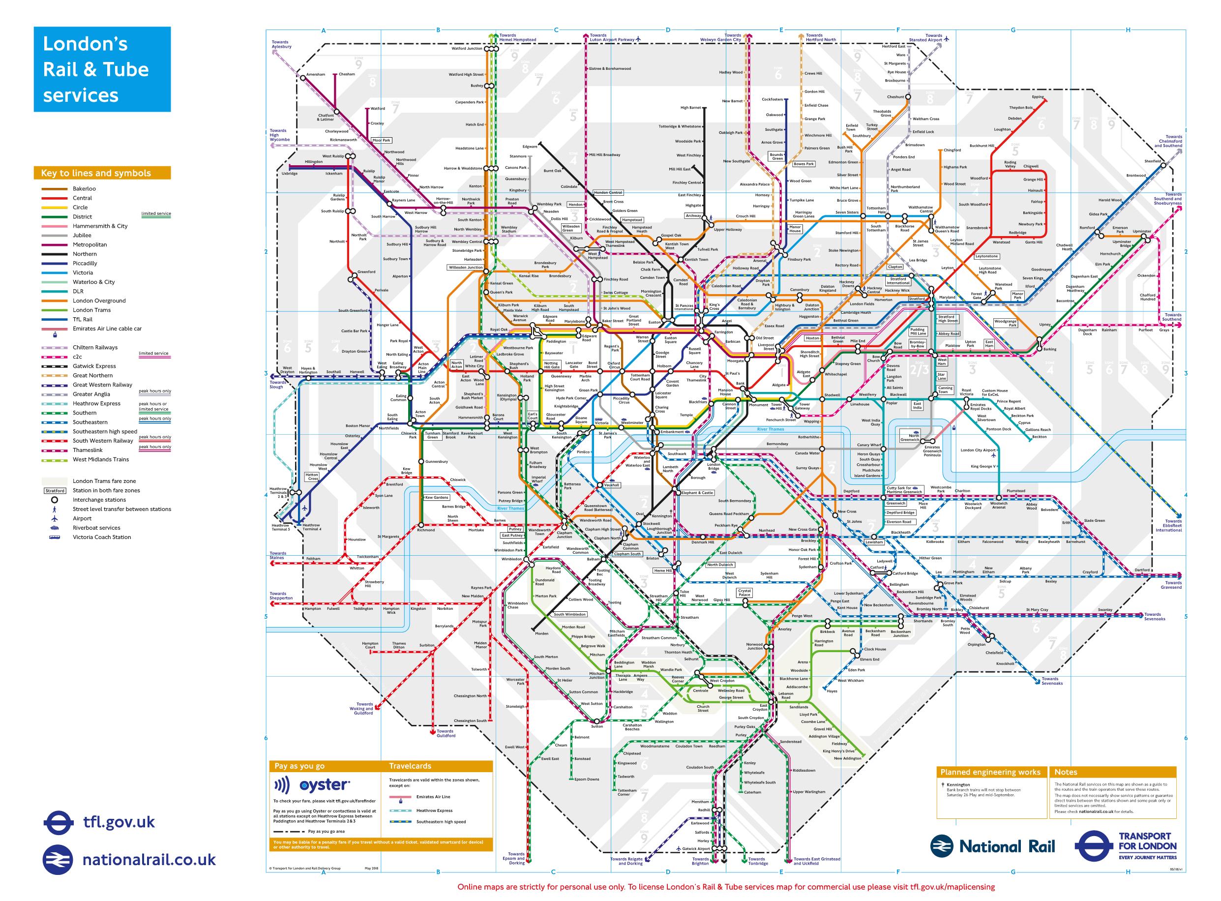 London Train Map 