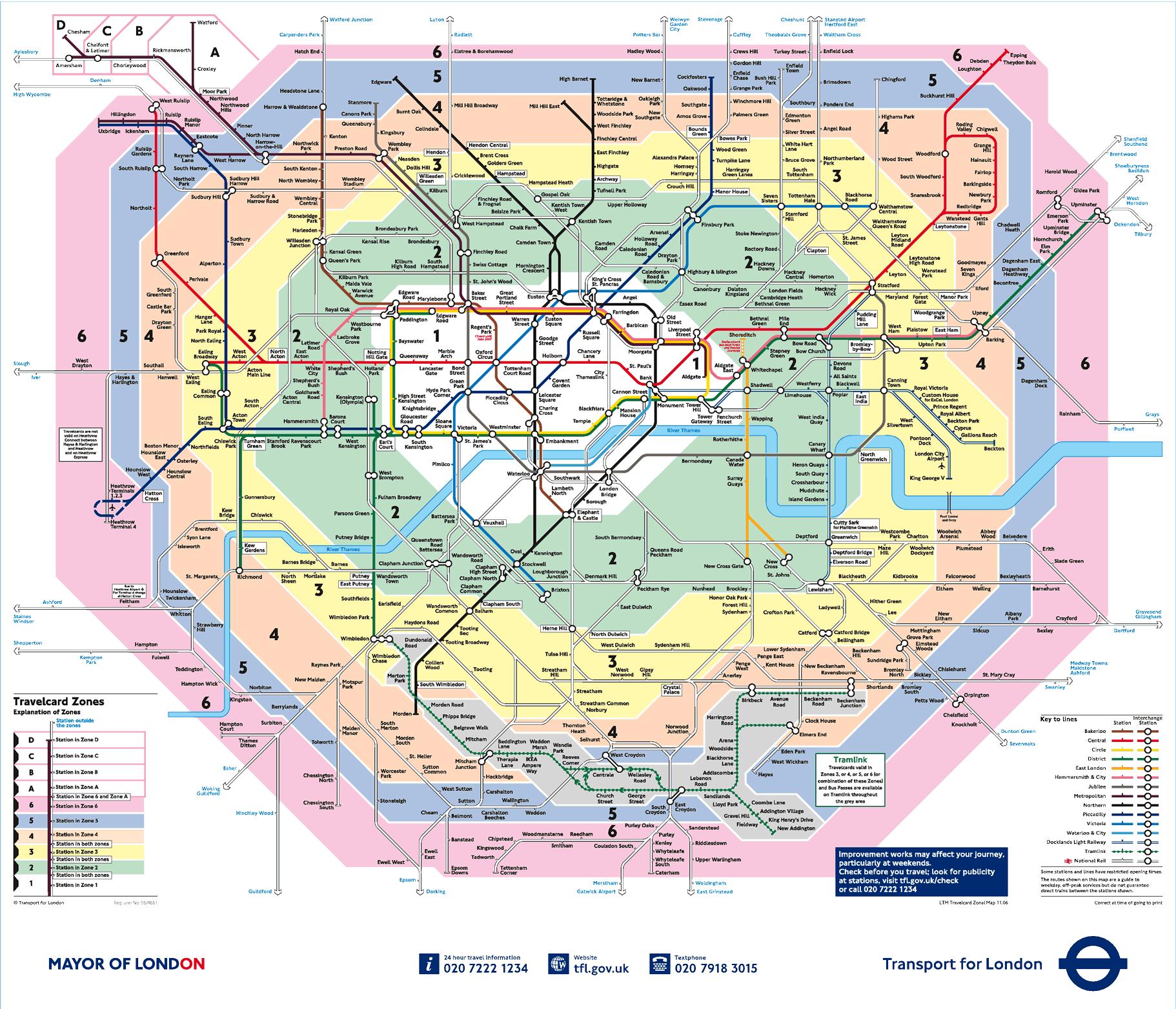 London Zone Map 