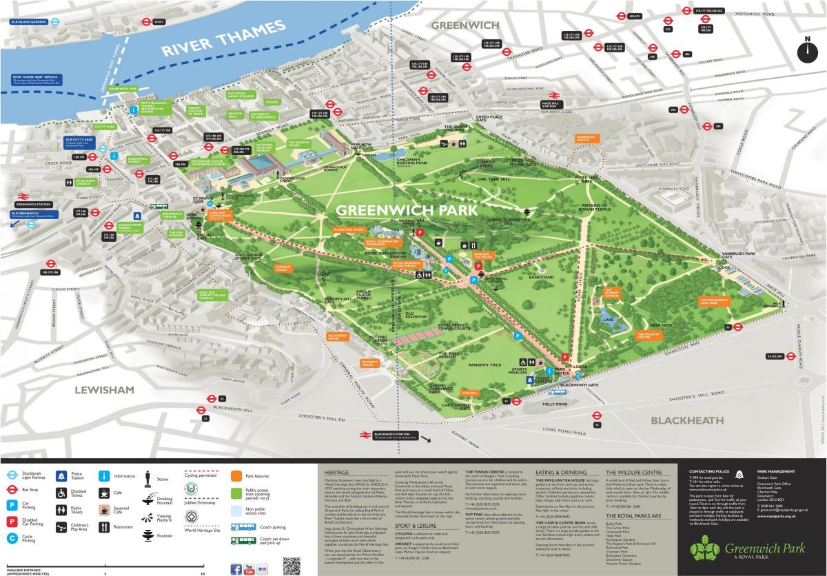 map of Greenwich park London