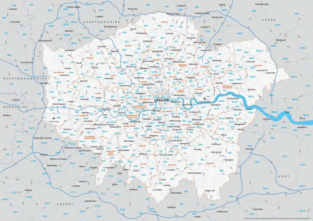 postcode map of London