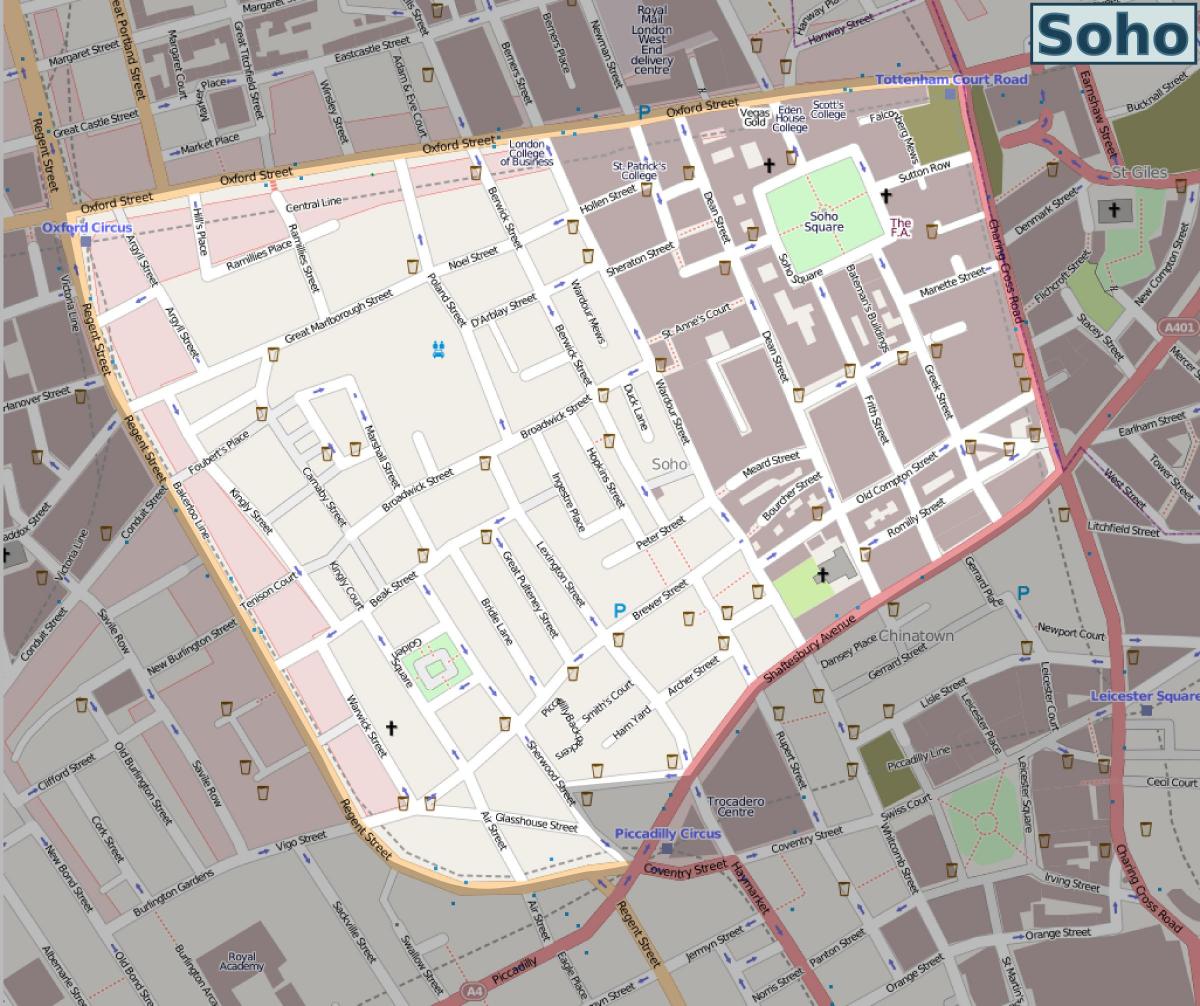 map of Soho London