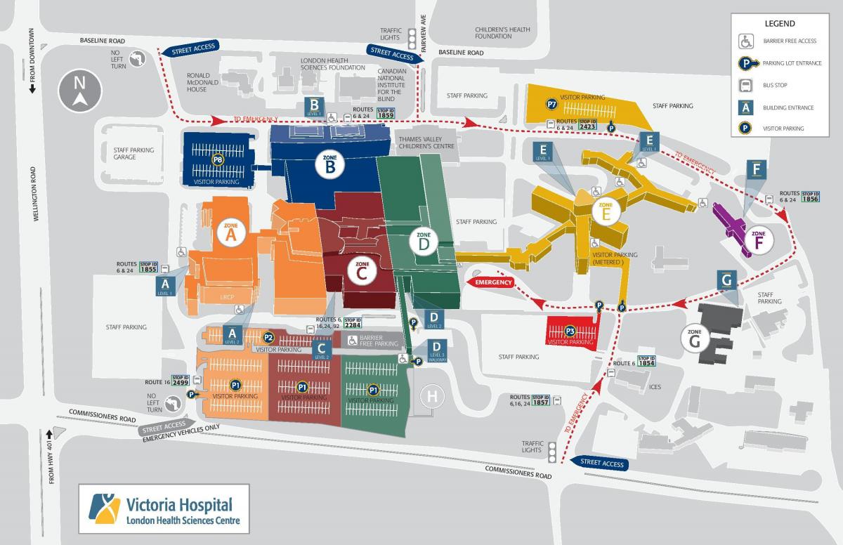 map of Victoria hospital London