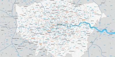 Postcode map of London